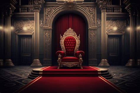 Premium Photo Red Carpet Leading To A King Thrones Inside Of The