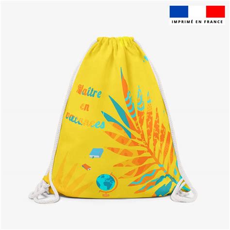 Kit Sac Dos Coulissant Motif Feuilles Tropicales Ma Tre Tissus