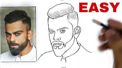 How To Draw Virat Kohli Drawing Step By Step Easy Virat Kohli