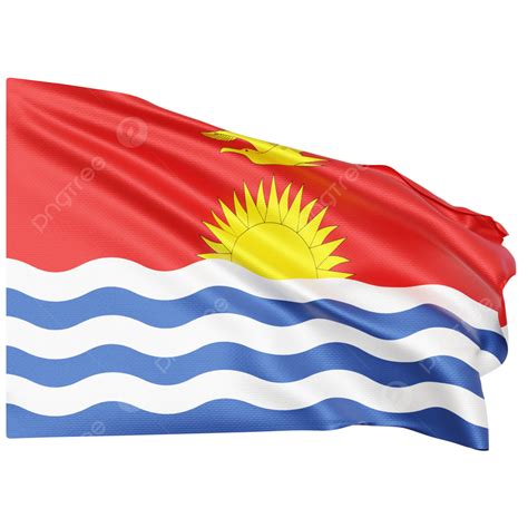 Kiribati Flag Waving Kiribati Flag With Pole Kiribati Flag Waving