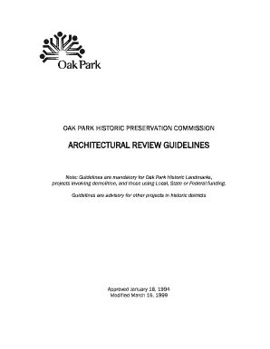 Fillable Online Oak Park Architectural Review Guidelines Village