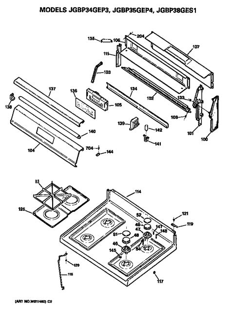 General Electric Rgb530deh1ww Stove Diagram