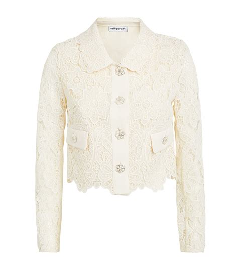 Self Portrait Guipure Lace Cropped Jacket Harrods Ca