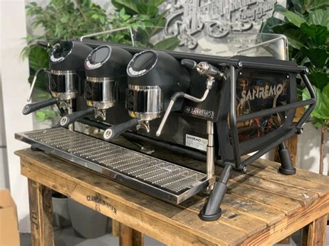 SAN REMO CAFE RACER 3 GROUP NAKED BLACK ESPRESSO COFFEE MACHINE