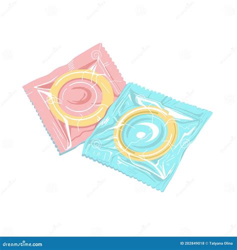 Latex Condom In The Packages Safe Sex Stock Vector Illustration Of