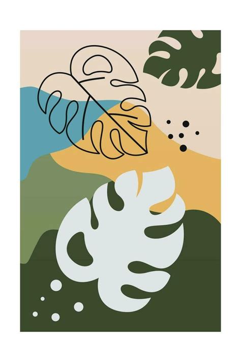 Monstera leaf wall art decoration poster 25860941 Vector Art at Vecteezy