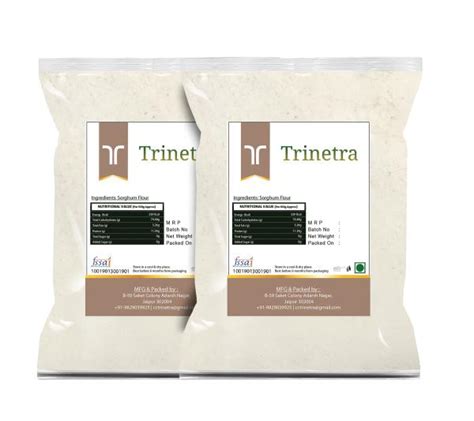 Trinetra Best Quality Jowar Atta 1Kg Each Pack Of 2 Sorghum Flour