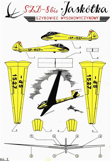 Flyable Poland Paper Model Airplane Template List T Szd Bis Em