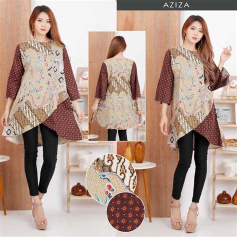 Jual Aziza Batik Couple Modern Tunik Batik Modern Baju Batik
