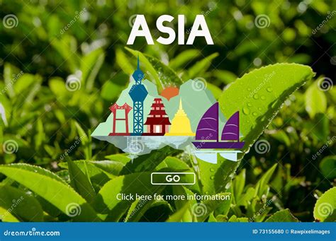 Asia East Continent Informative Culture Graphic Concept Stock Photo ...