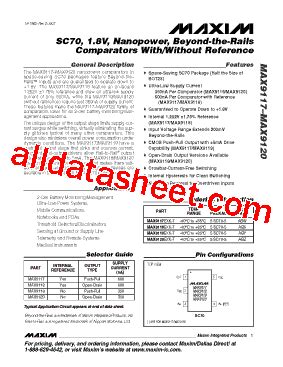 MAX9120EXK T Datasheet PDF Maxim Integrated Products