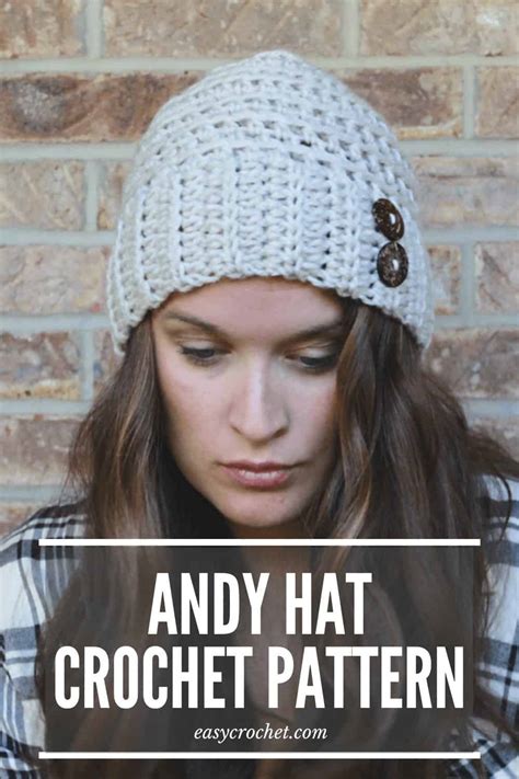 Andy Button Crochet Hat Pattern - Free Button Crochet Hat Pattern