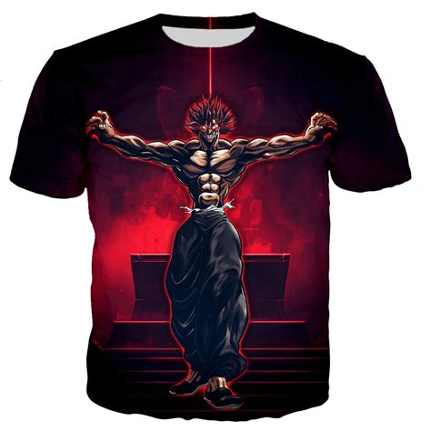 Baki The Grappler T Shirts Yujiro Hanma Anime 3d Print Men Women Fashion Oversized Short Sleeve