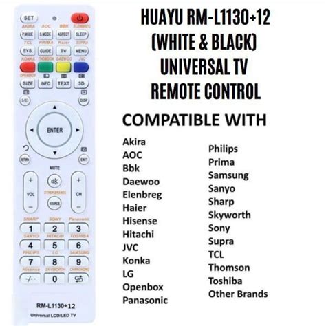 Huayu RM 014S RM L1107 X Universal Smart TV Remote Control With Home