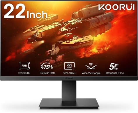 Amazon KOORUI Monitor De PC Full HD 75Hz De 22 Pulgadas 1080P Con