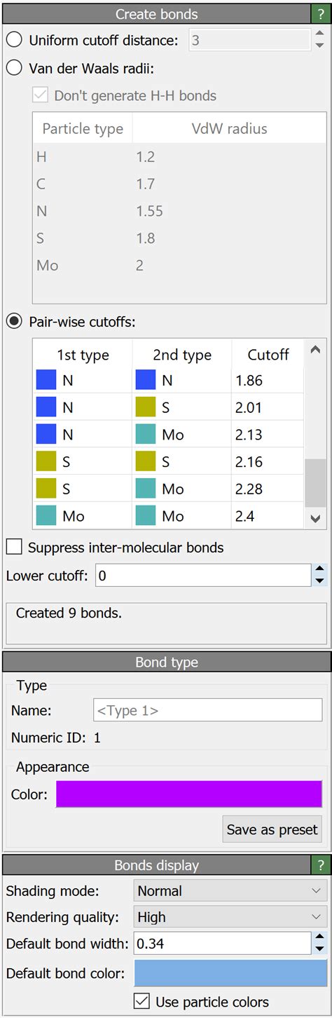 Create Bonds — Ovito User Manual 3111 Documentation