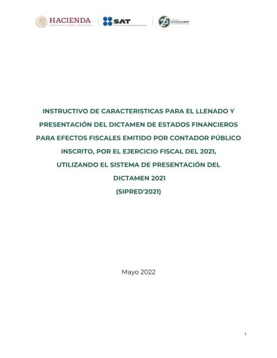 INSTRUCTIVO DE CARACTERISTICAS PARA EL LLENADO Y PRESENTACIÓN DEL