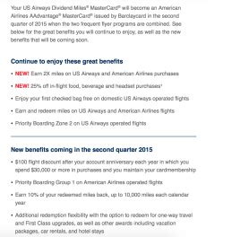 US Airways MasterCard to become American Airlines AAdvantage MasterCard ...