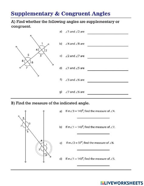 Proofs Involving Congruent Angles Worksheet For Th Th Grade