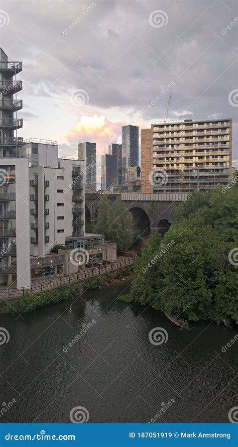 Manchester Skyscrapers City Centre Skyline Stock Image - Image of view ...