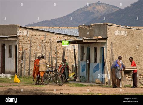 Masai Village Kenya Africa Stock Photo Alamy