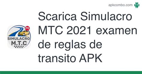 Scarica Simulacro Mtc Examen De Reglas De Transito Apk Ultima