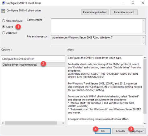 GPO Disabled SMBv1 RDR IT