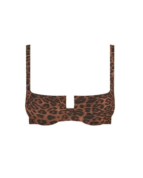 Leopard Print Underwire Bikini Top Ark Swimwear