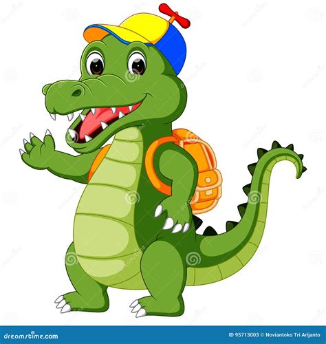 Happy Crocodile Or Alligator Jumping Vector Illustration ...