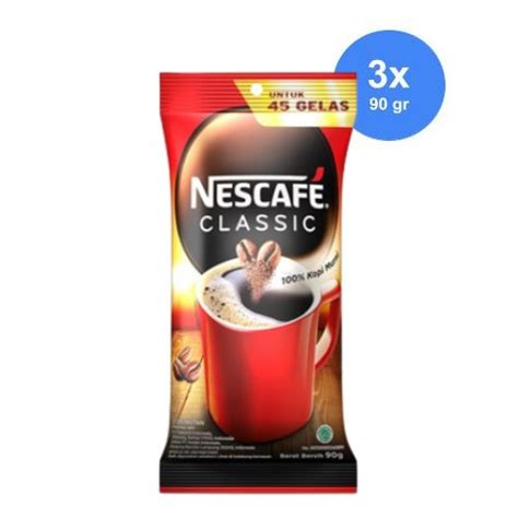 Jual Nescafe Classic Kopi Instan Sachet Bag 90gr X 3 Shopee Indonesia