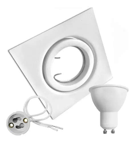 Spot De Embutir Dicroica Blanco Led 7w Cuadrado Dimerizable