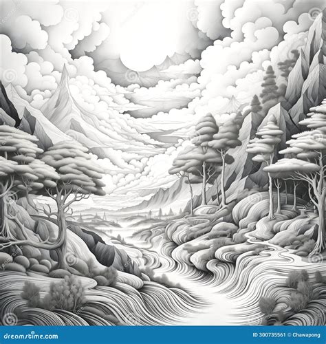 Nature Beauty, a Drawing Collection Stock Illustration - Illustration ...