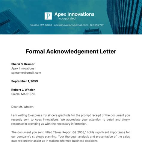 Acknowledgement Letter Template Sampletemplatess Sampletemplatess Images