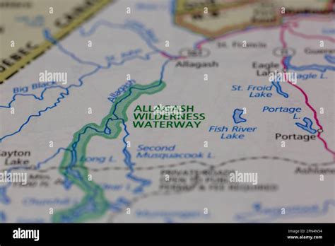 Allagash Wilderness Waterway Maine Usa Shown On A Geography Map Or Road