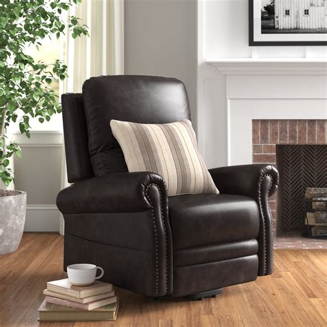 Three Posts™ Alcorn 358 Wide Faux Leather Power Lift Assist Standard Recliner And Reviews Wayfair