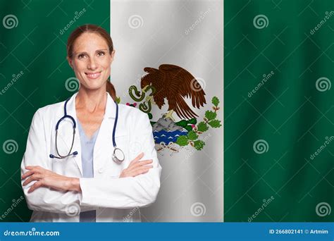 Mexican General Practitioner Doctor Gp On The Flag Of Mexico Stock