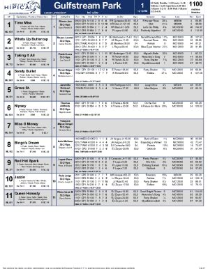 Completable En línea Gulfstream Park Race Results Fax Email Imprimir - pdfFiller