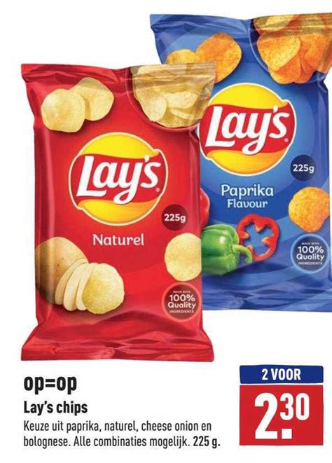 Lay S Chips Paprika Naturel Cheese Onion En Bolognese Aanbieding Bij