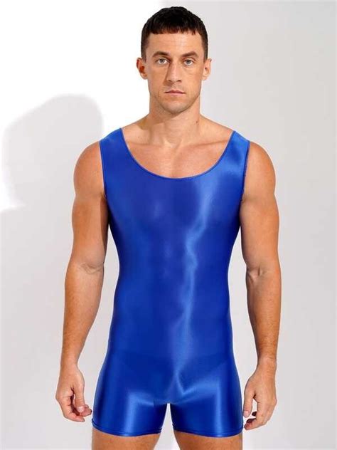 Mens Undershirts Leotard Glossy Sleeveless Fiess Swimming Bodysuits Slip Homme Gay Rompers