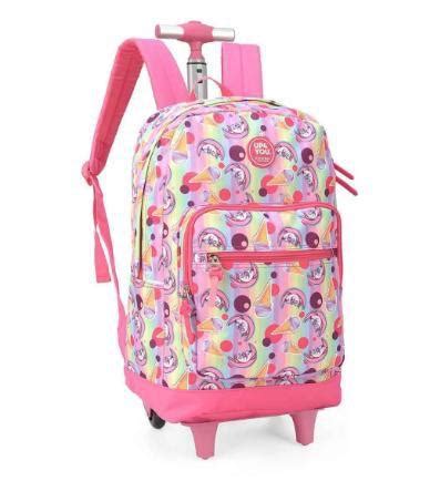 Mochila Luxcel De Rodinha Up You Arco Iris Rosa Mochila Bolsa