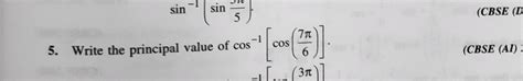 Write The Principal Value Of Cos 1 12 2 Sin 1 12