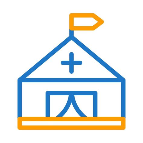 Tienda Icono Duocolor Azul Naranja Estilo Militar Ilustraci N Vector