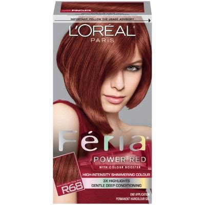 L'Oreal Paris Feria Multi-Faceted Shimmering Color, R68 Ruby Rush (Rich Auburn True Red), 1 Kit ...