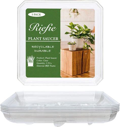 Amazon Riefie 5 Pack Of 12 Inch Plastic Saucer Square Clear Drip