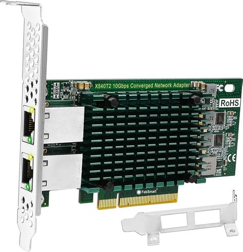 Febsmart Pcie X8 Interface To 2x 10gbps Rj45 Ports Network Adapter Intel X540 At2