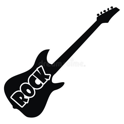 Icono Del Vector Negro Y Rojo De La Guitarra De Rock Ilustración del