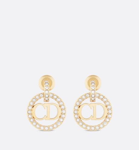 Clair D Lune Earrings Gold Finish Metal And Silver Tone Crystals Dior Th