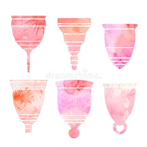 Pink Silhouette Anatomical Uterus With Watercolor Splashes Healthy