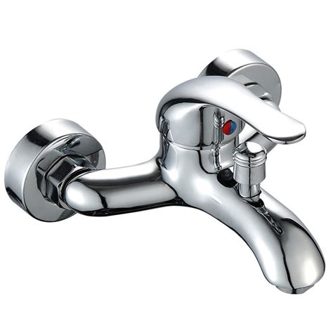 Basin Faucets Wall Mounted Hot Cold Water Double Holes Spout Mixer Tap Bathroom Triple Valve