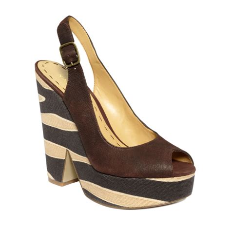 Nine West Trippy Wedge Sandals In Brown Lyst